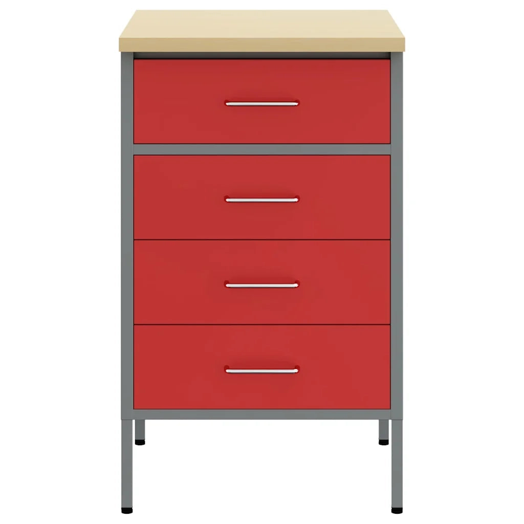 Banco da lavoro con cassetto Rosso e Grigio 50 x 55 x 85 cm 4103461