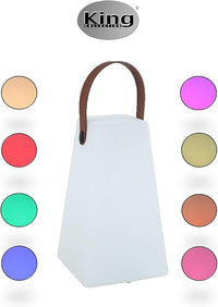 Lampada a Led Lanterna Quadra Ricaricabile con Manico 8 Colori in Plastica