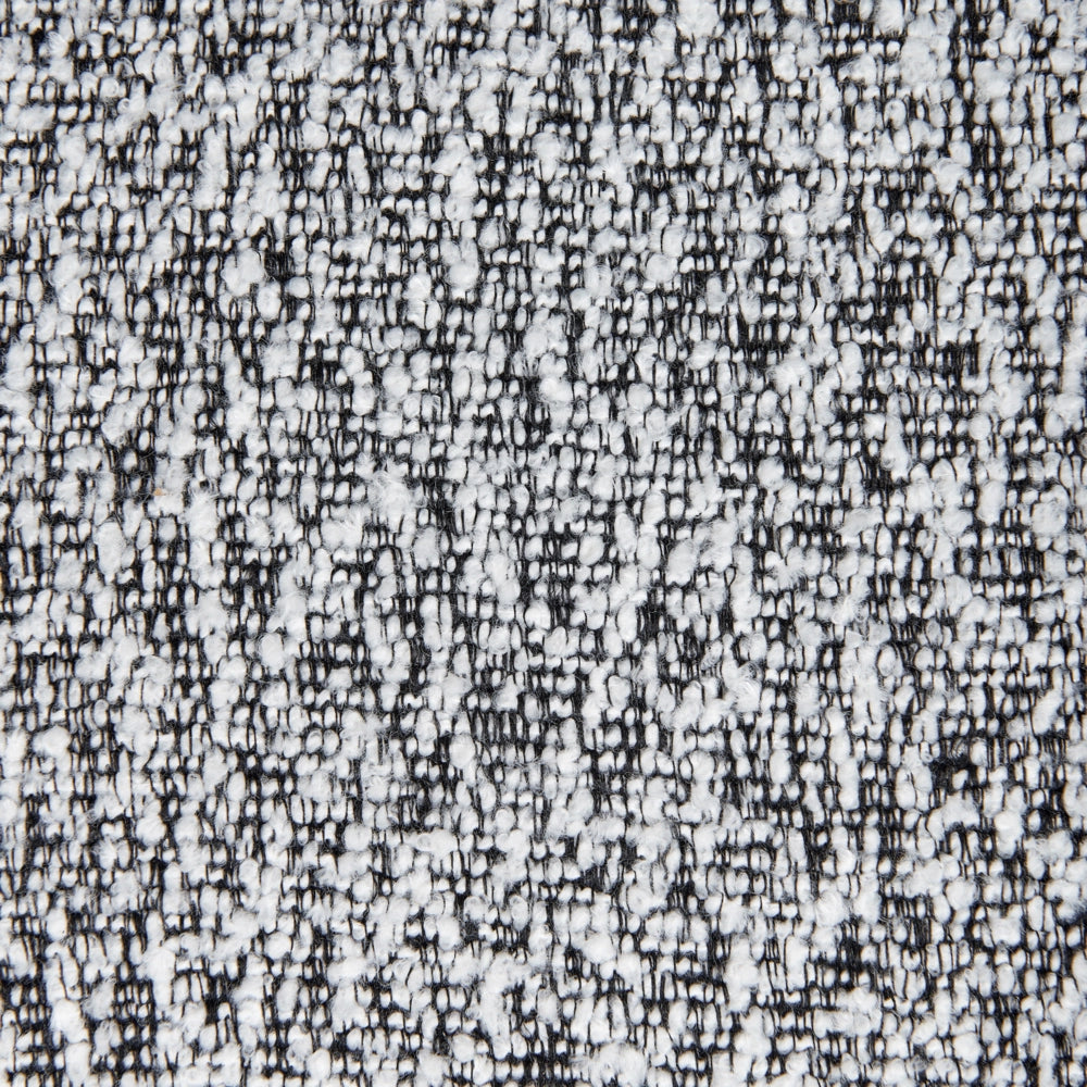 Sedia da pranzo girevole con schienale curvo bouclè bianco e nero stile scandinavo