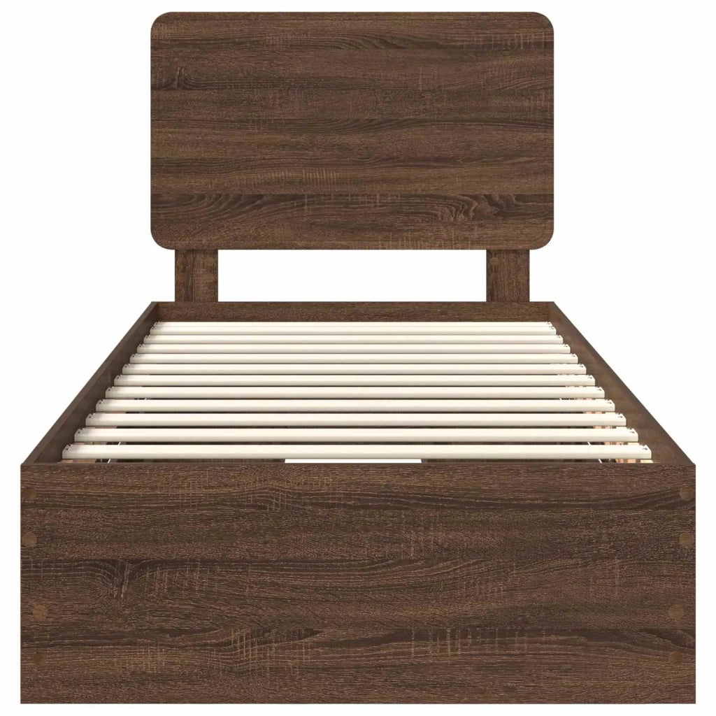 Struttura del letto con cassetto Rovere Marrone 90 x 200 cm 3412636