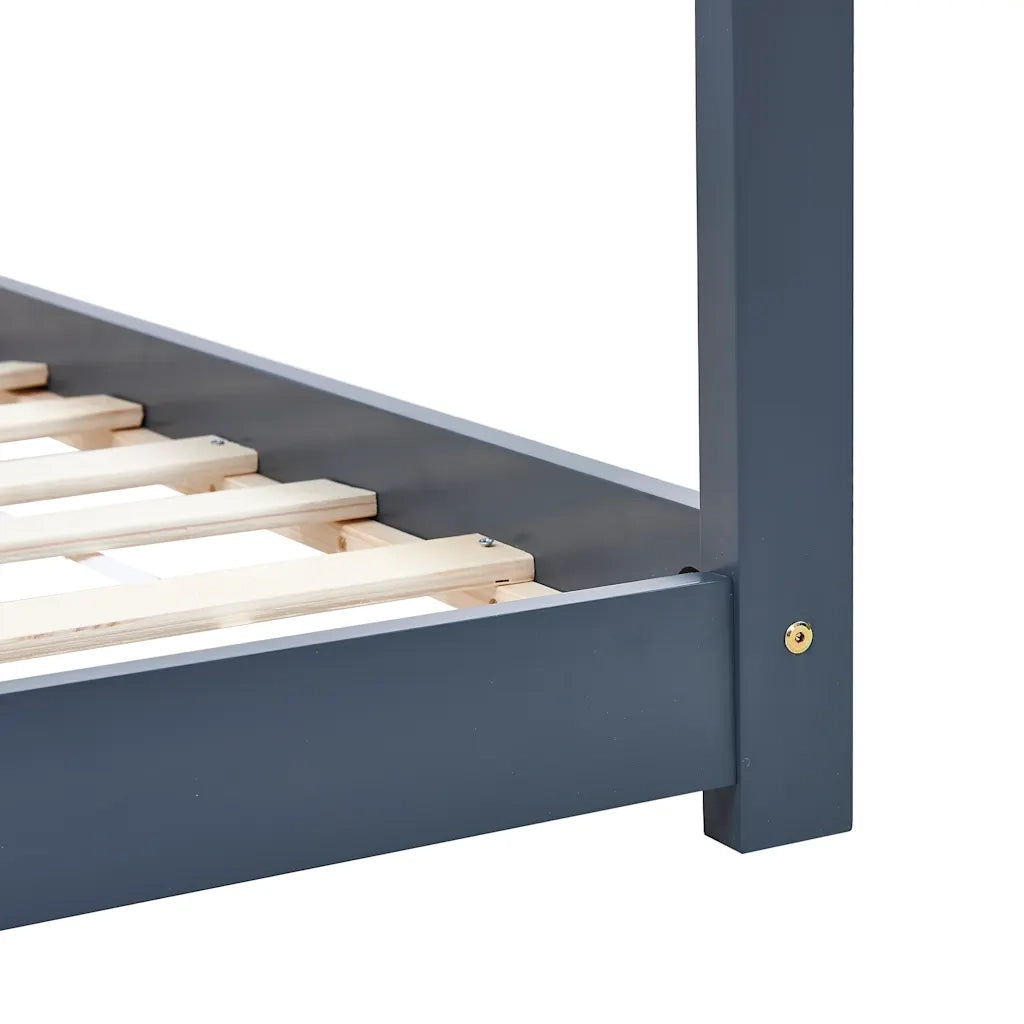 Giroletto per Bambini-Struttura Letto Bambini Grigio in Massello di Pino 90x200 cm 114162