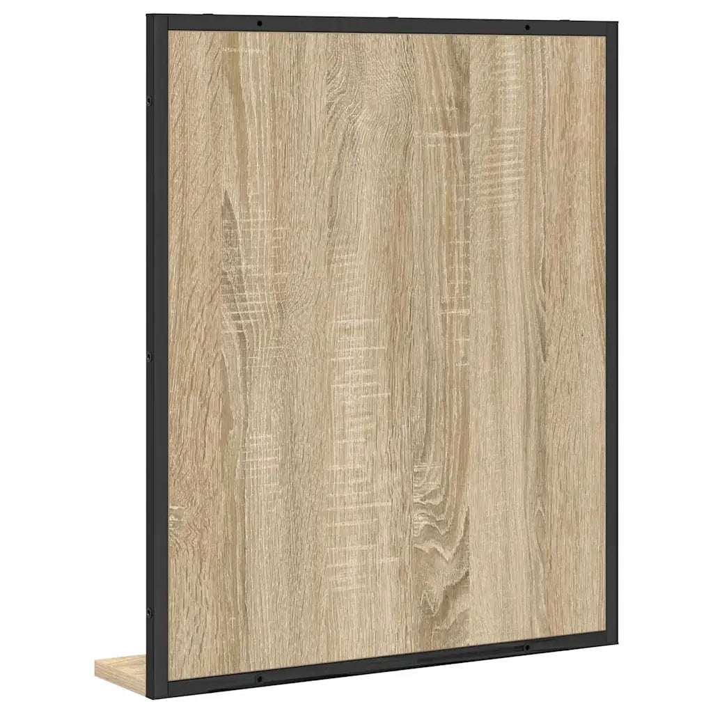 Specchio da bagno con lo scaffale-Mensola con Specchio Nero 50 x 12 x 60 cm