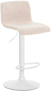 Sgabello HOVER in tessuto crema,Metallo bianco opaco