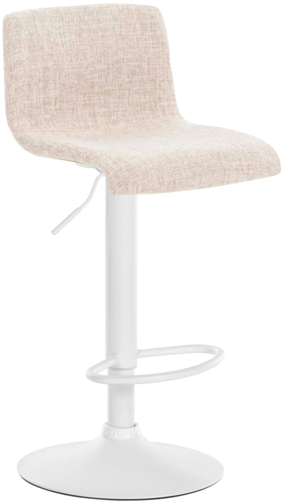 Sgabello HOVER in tessuto crema,Metallo bianco opaco