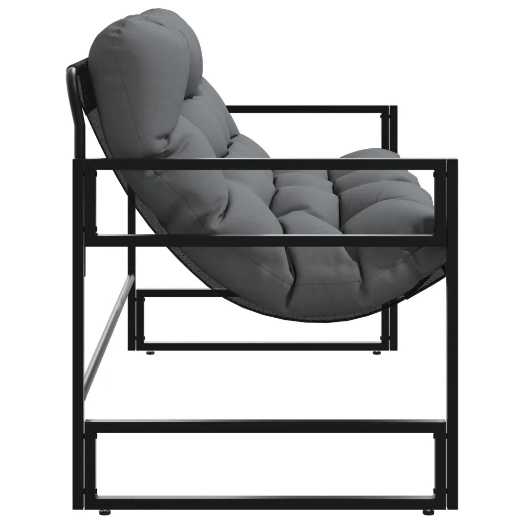Panchina da Giardino con Cuscino Antracite 113 cm in Acciaio 4009299