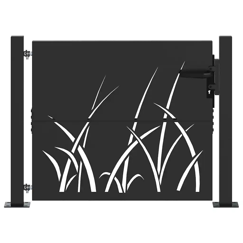 Cancello da giardino con blocco Nero 110 x 105 cm