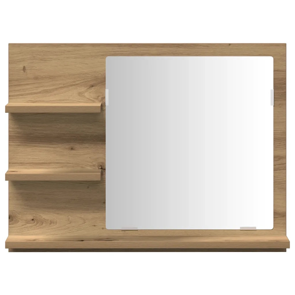 Armadietto a Specchio da Bagno Rovere Artigianale 60x10,5x45 cm 856256