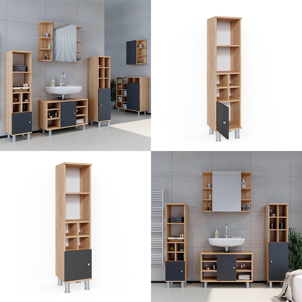 Mobiletto bagno Fynn Antracite 30 x 130.6 cm porta piccola Vicco