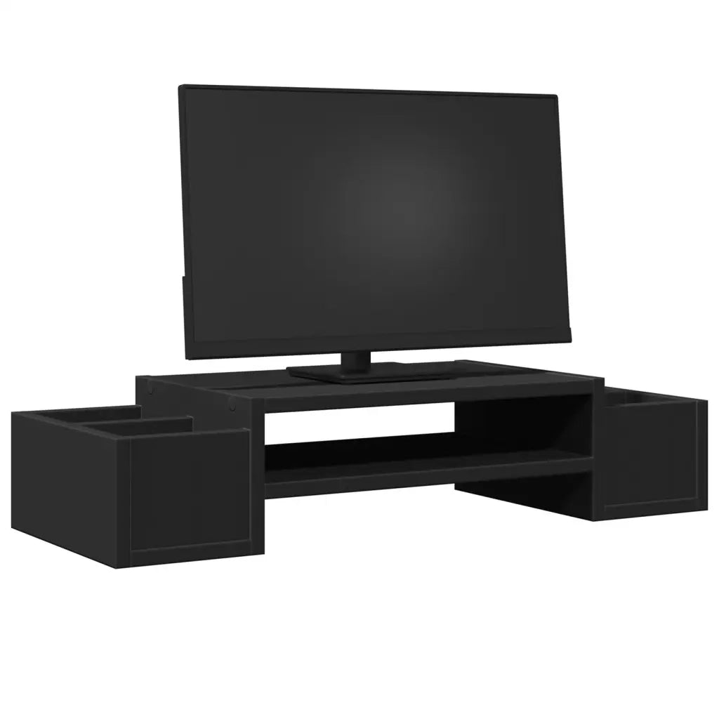 Supporto Monitor con Contenitore Nero 70x27x15 cm Truciolato 854680
