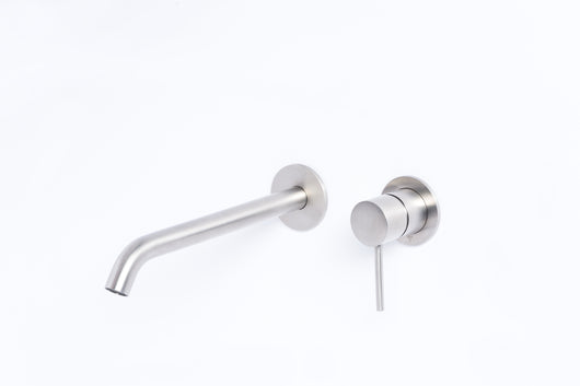 Rubinetto Miscelatore Monocomando a Parete Lavabo Satinato Tevere