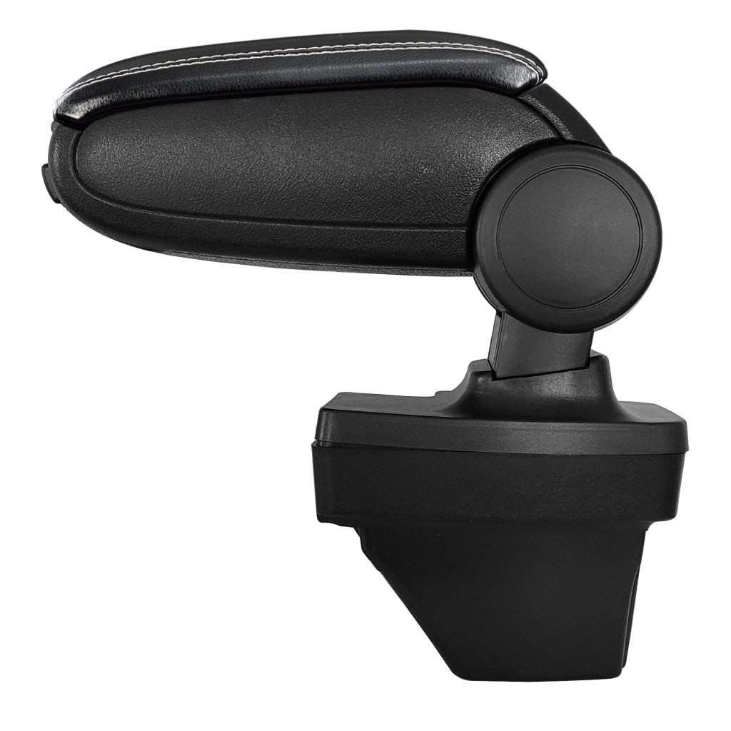 Bracciolo Centrale con Vano Portaoggetti per Auto - Renault Clio V / Clio 5 (2019) Rivestimento in Similpelle Nero con Cucitura Bianca [pro.tec]