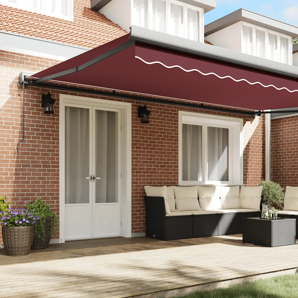 vidaXL Tenda da Sole Retrattile Automatica Bordò 500x300 cm