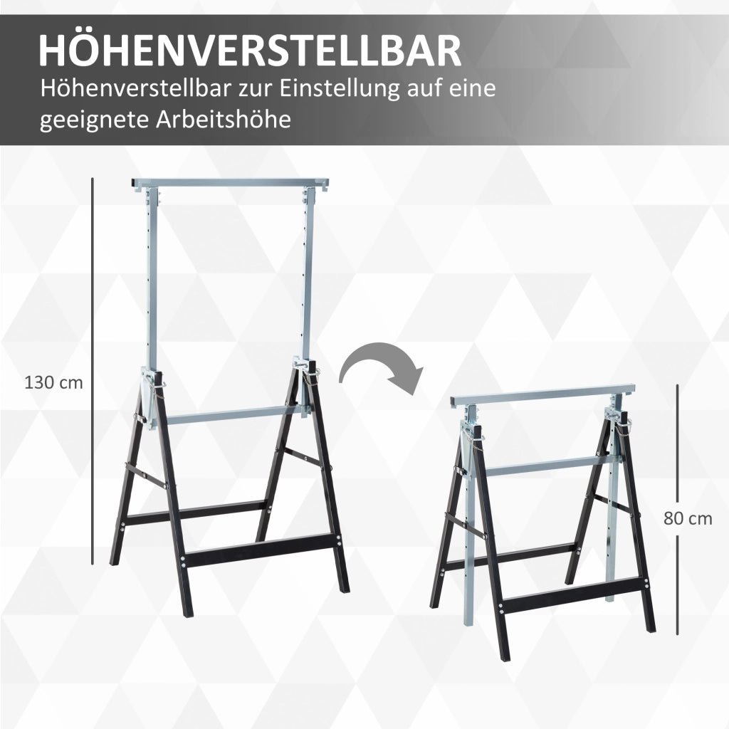Cavalletto da lavoro regolabile in altezza ¨C zephmum ¨C 80-130 cm nero