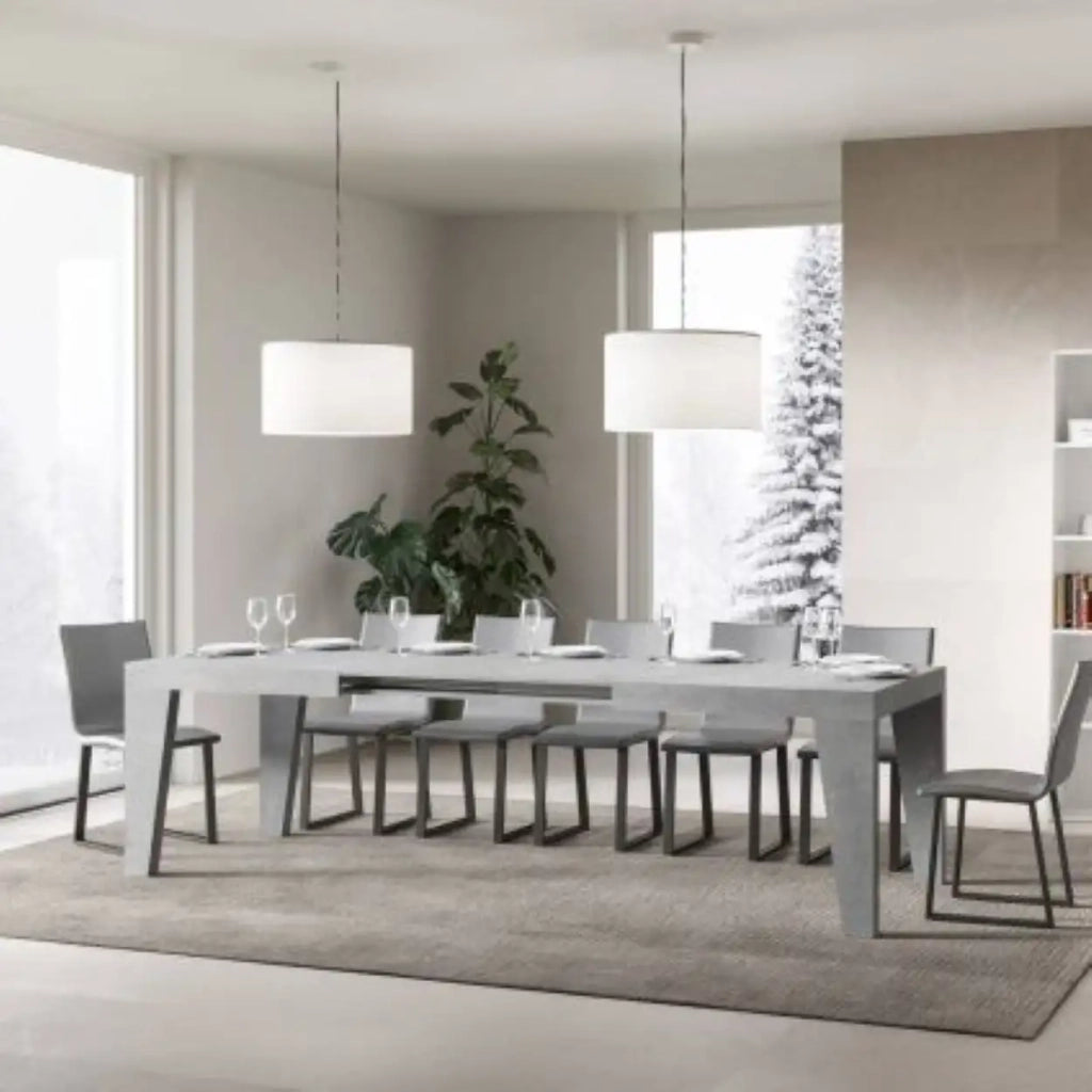 Tavolo allungabile 200/304x90 cm Naxy colore cemento