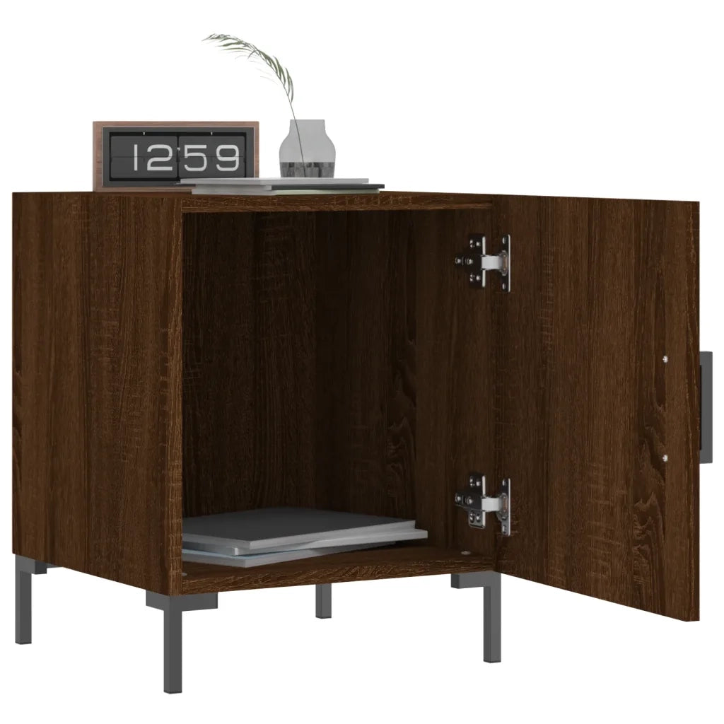 Set di 2 Comodini | Armadio da Notte | Mobiletto da notte Rovere Marrone 40x40x50 cm in Legno Multistrato
