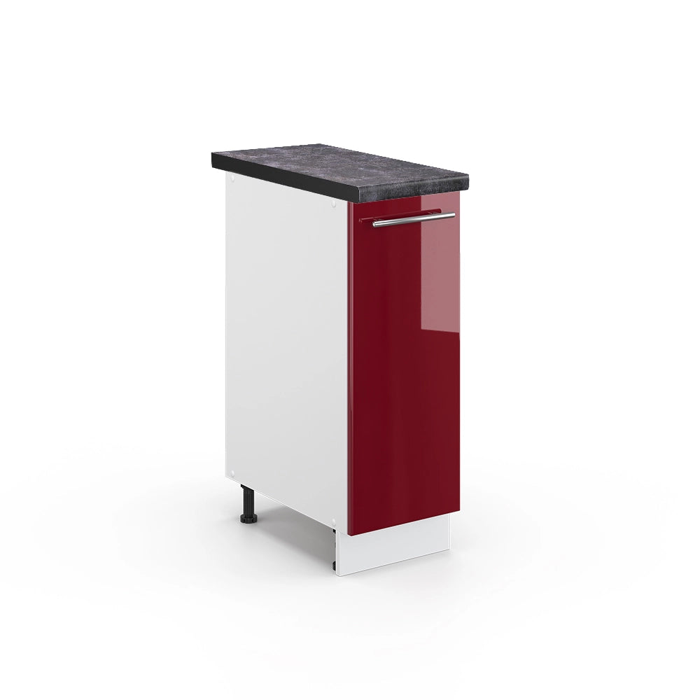 Armadio cucina dispensa alto Fame-Line Bordeaux lucido/Bianco 30 cm, PL Antracite Vicco