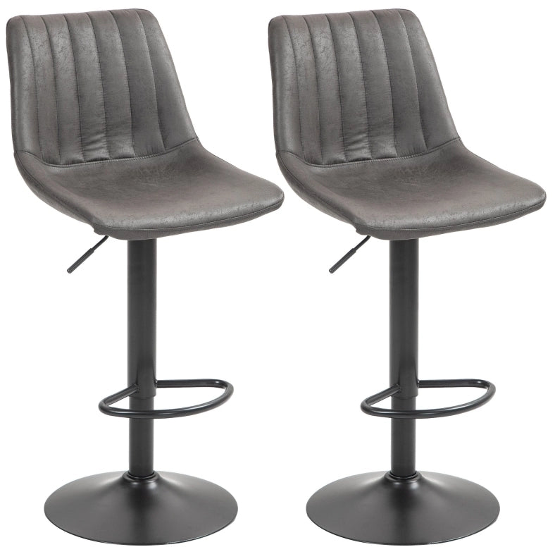 Set 2 sgabelli da bar regolabili in metallo grigio scuro