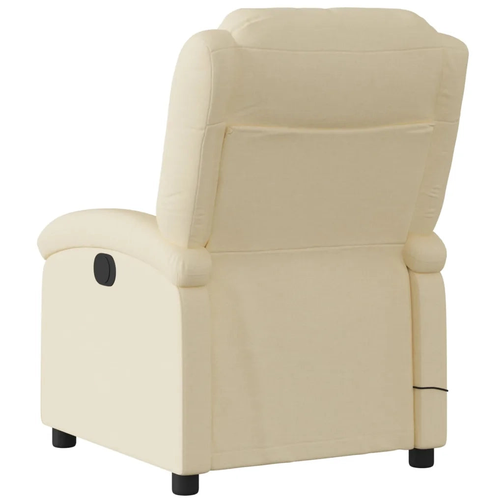 Poltrona reclinabile massaggiante in Tessuto Crema 3205419