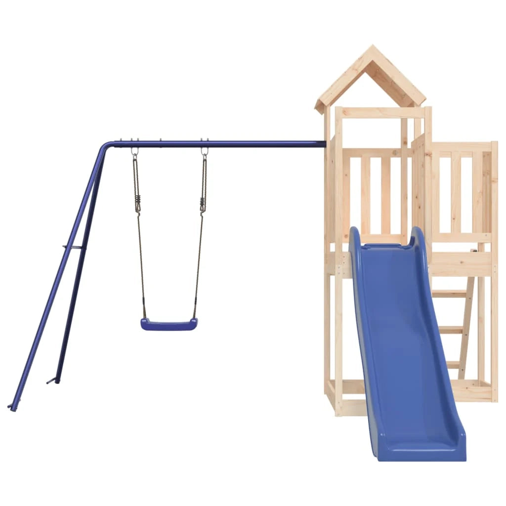 Altalene per parco giochi all'aperto scivolo altalene robuste giochi da giardino 286 x 378 x 214 cm legno di pino massiccio 02_0004973