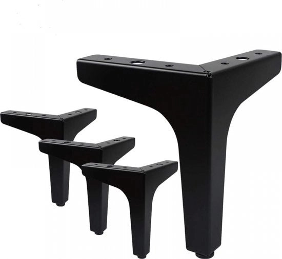 Piedi per mobili - 4 pezzi - piedi per mobili - piedi per sedie - piedi per sedute - piedi per mobili in acciaio - 15 cm - triangolari - per armadi e sedute