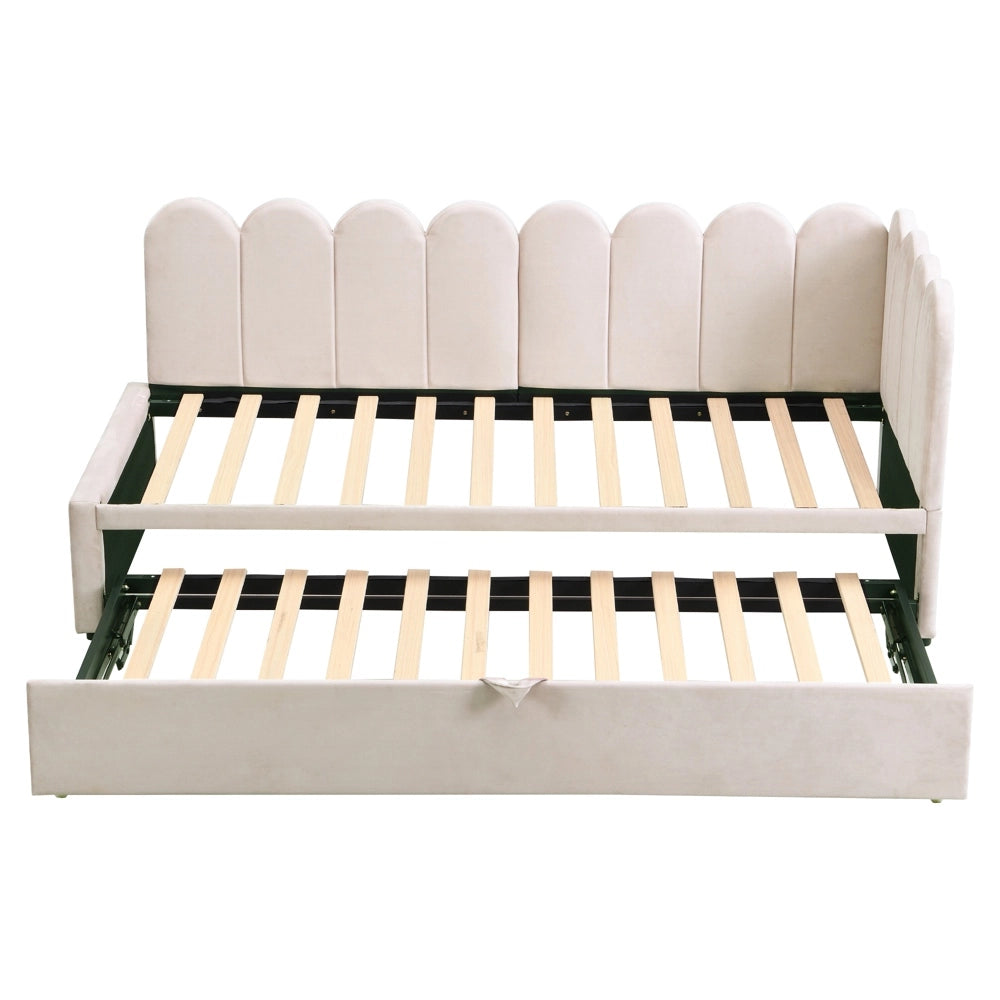 Divano angolare 2 in 1 - Xylo - 90/180x200 cm velluto beige