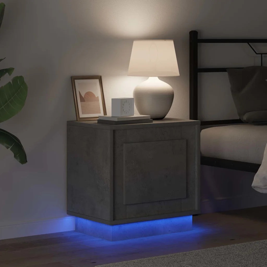 Comodino | Armadio da Notte | Mobiletto da notte Grigio cemento 44 x 34,5 x 45 cm