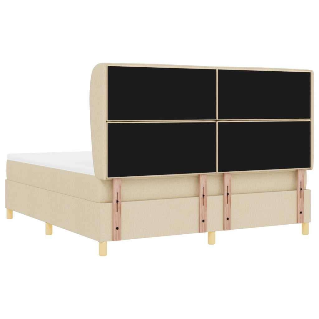 Letto a Box Spring con Materasso Panna 180x200 cm Tessuto