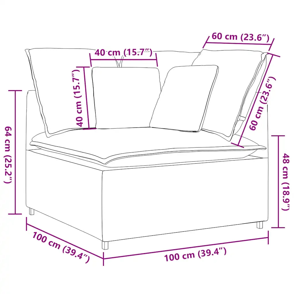 Modulo Angolare Divano Modulare con Cuscini Grigio Scuro 100 cm CFW7644293