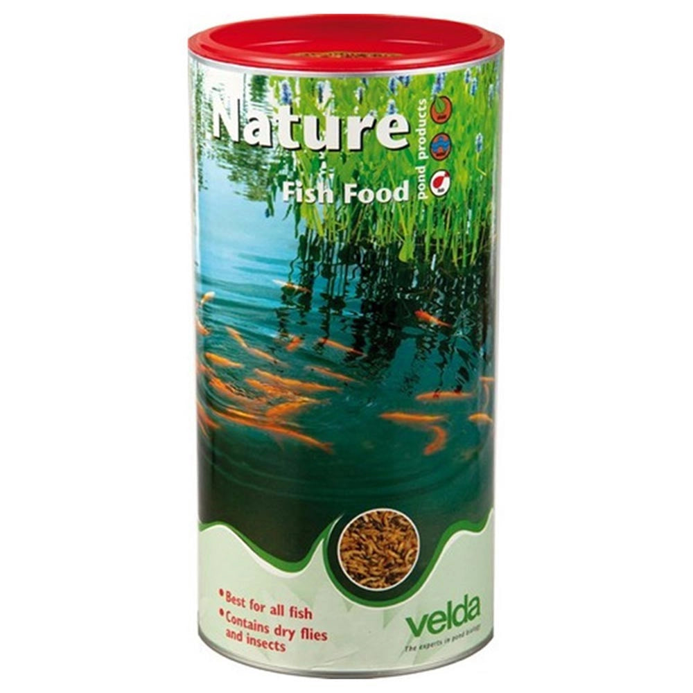 Velda Nature Fish Food - mangime base naturale per tutte le specie di pesci da laghetto Formato: 2,5 L