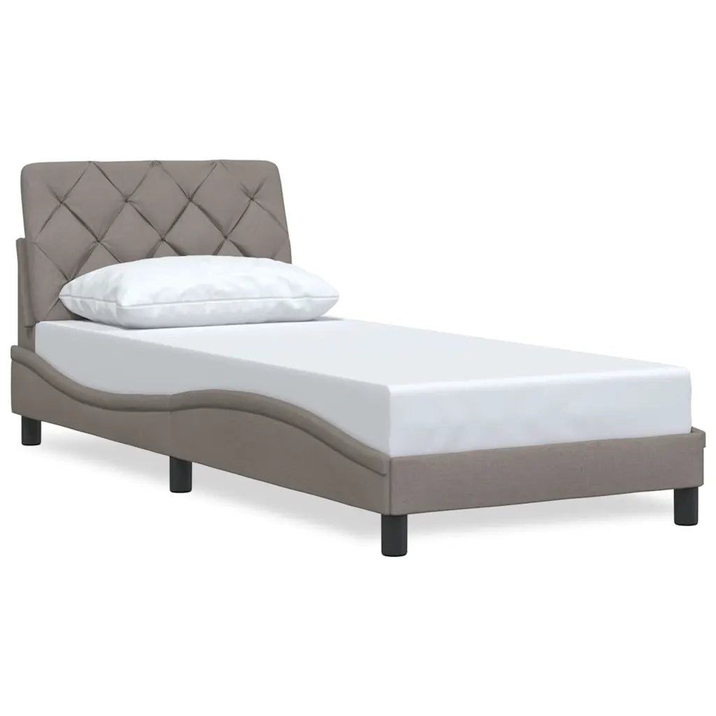 vidaXL Giroletto senza Materasso Tortora 80x200 cm Tessuto