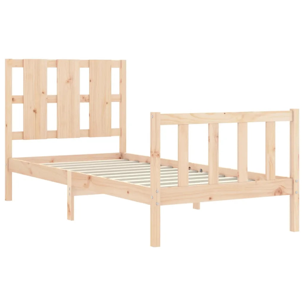 Letto senza Materasso-Struttura Letto 90x190 cm in Legno Massello di Pino 389216