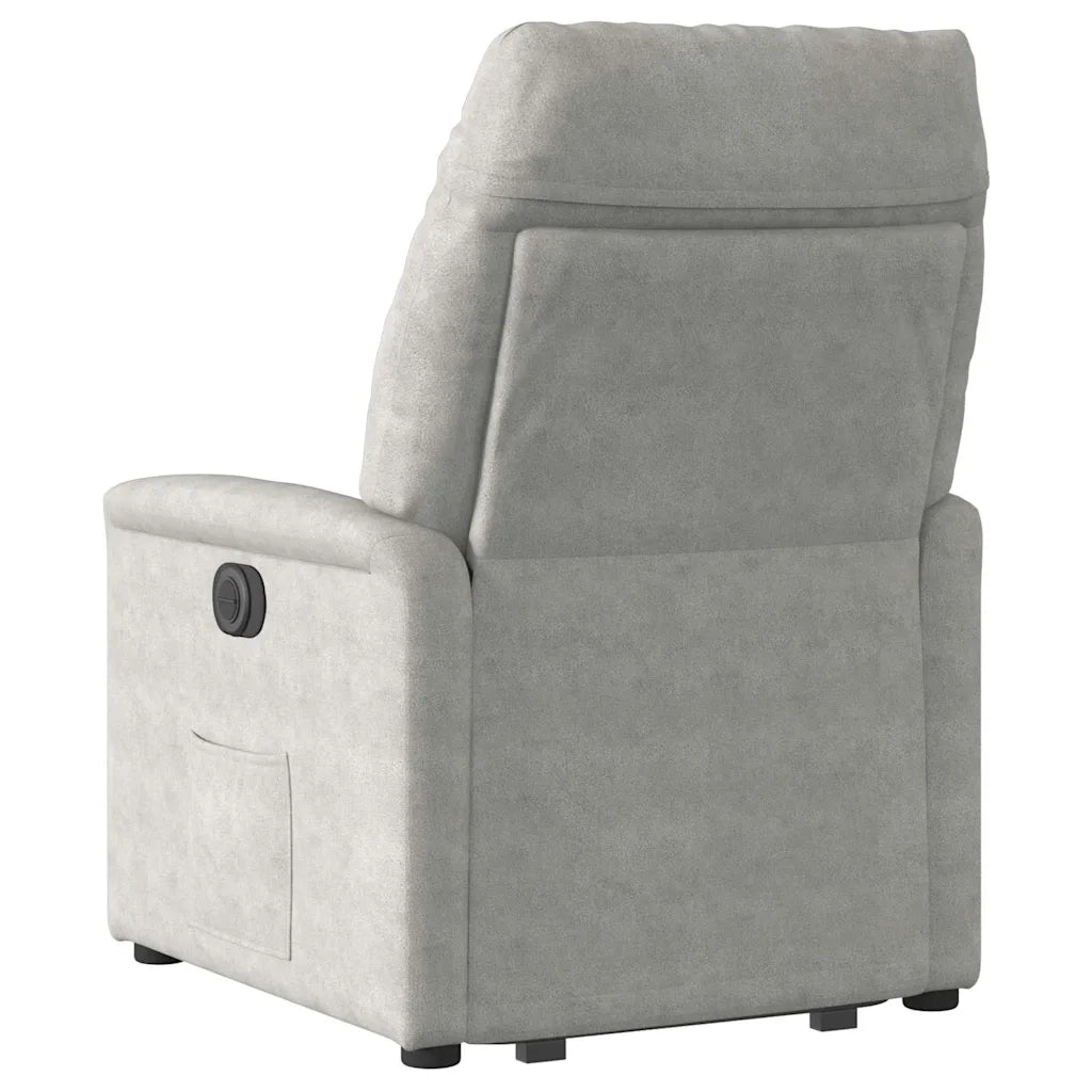 Poltrona a Rialzo Reclinabile Massaggi Grigio Chiaro Microfibra 3303109