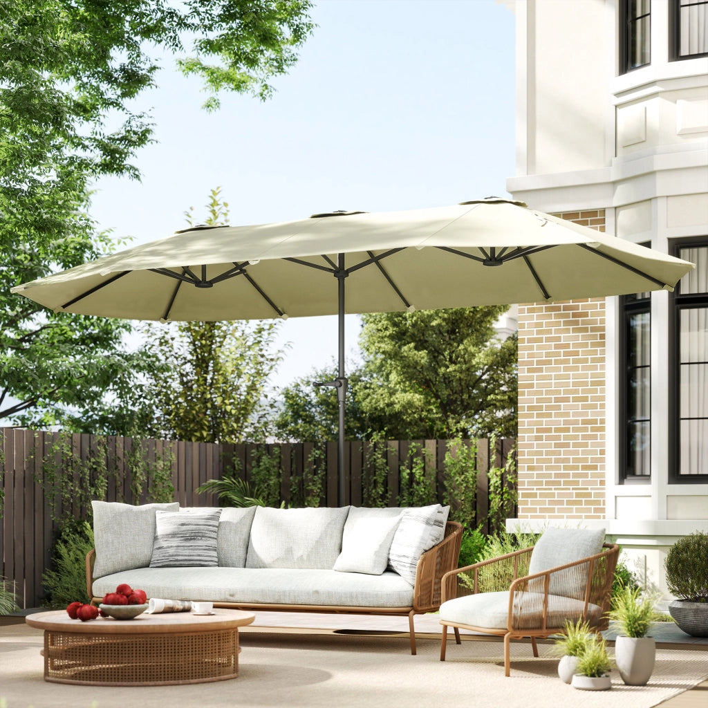 Ombrellone Doppio da Giardino ¨C zephmum ¨C Crema 4x2,2 m