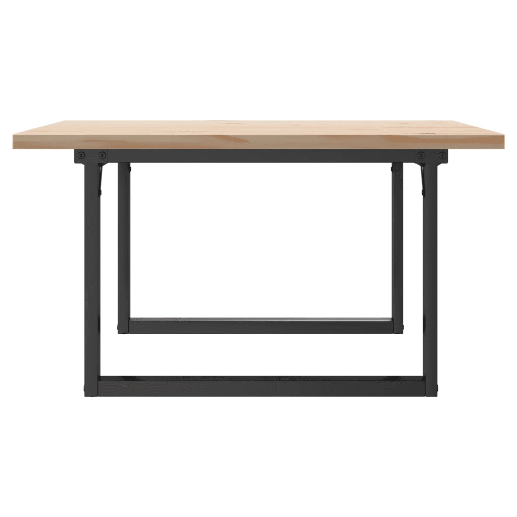 Tavolino Salotto Telaio a O 80x80x45,5cm Legno Pino e Acciaio