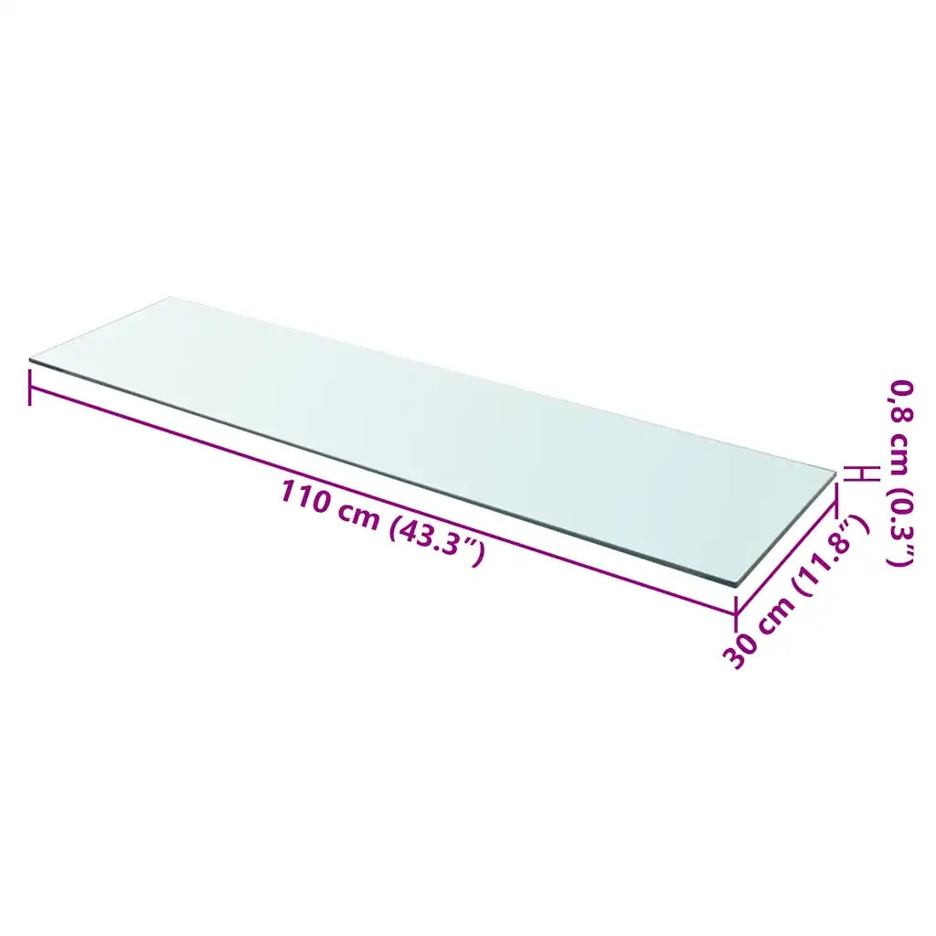 Mensole in Vetro Trasparente 2 pz 110x30 cm 3051591
