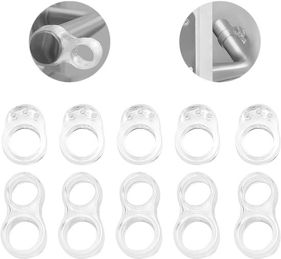 Impostino per porte 10 pezzi set di protezione per maniglie di porta molto elastico - trasparente in PVC - facile da pulire buffer per maniglia di porta