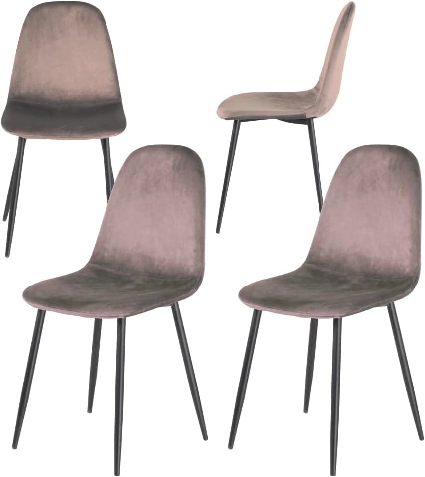 Sedia Poltroncina in Velluto Set 4pz, Sedie per Sala da Pranzo, Ristorante Fango