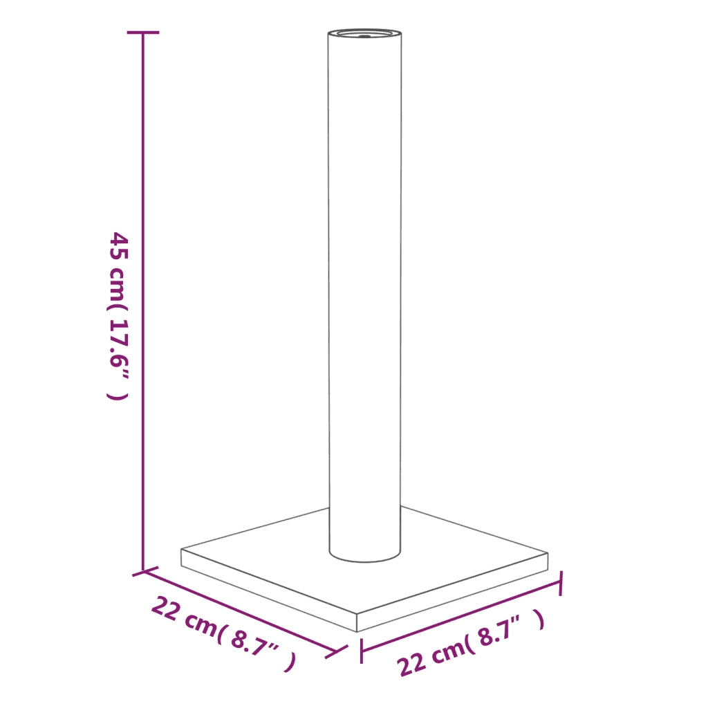 Palo Tiragraffi per Gatti Grigio Chiaro 22x22x45 cm 171676