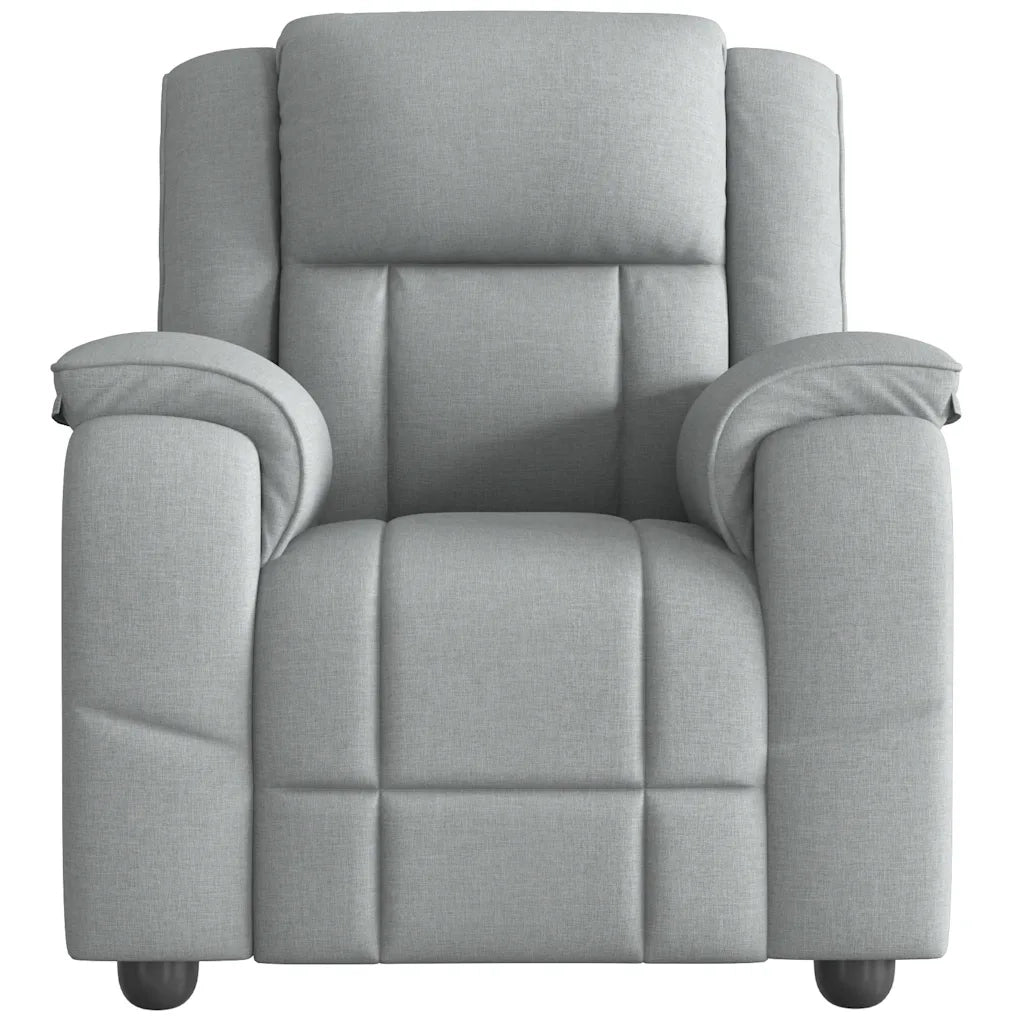 Divano Sedia-Poltrona Reclinabile in Tessuto Grigio Chiaro 928802