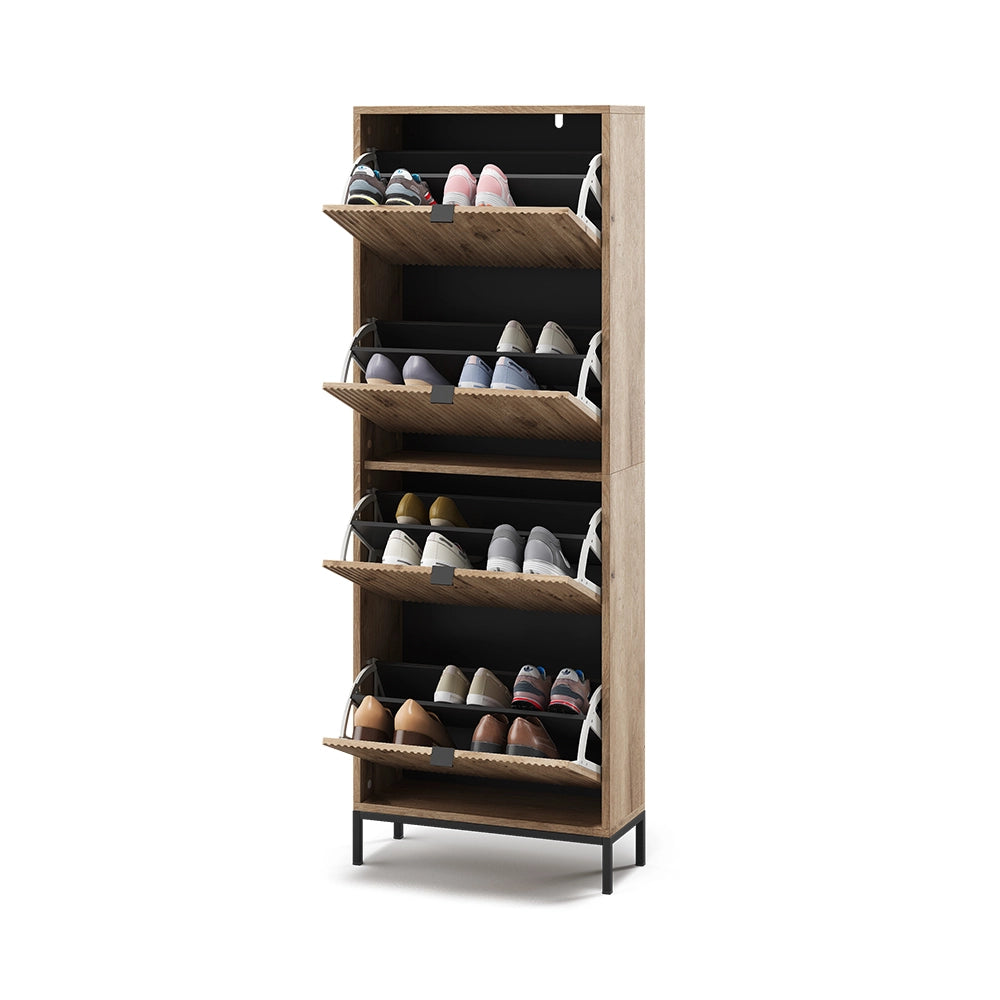Vicco Scarpiera da ingresso Quercia vichinga 60 x 168 cm con 4 cassetti pieghevoli