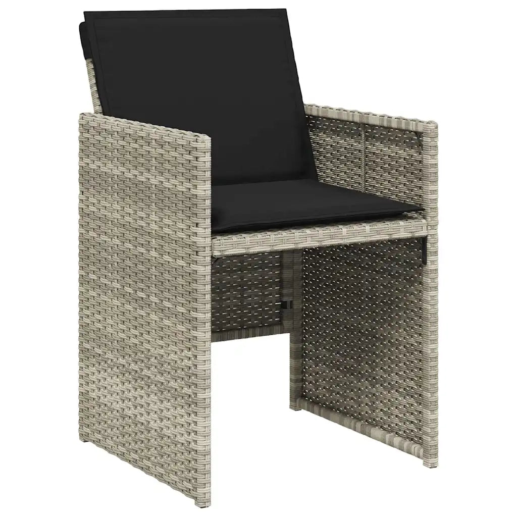 Sedie da Giardino con Cuscini 4 pz Grigio Chiaro in Polyrattan 364937