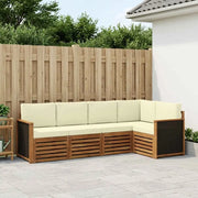 Set divano sezionale con cuscino 4 pcs Naturale e Crema