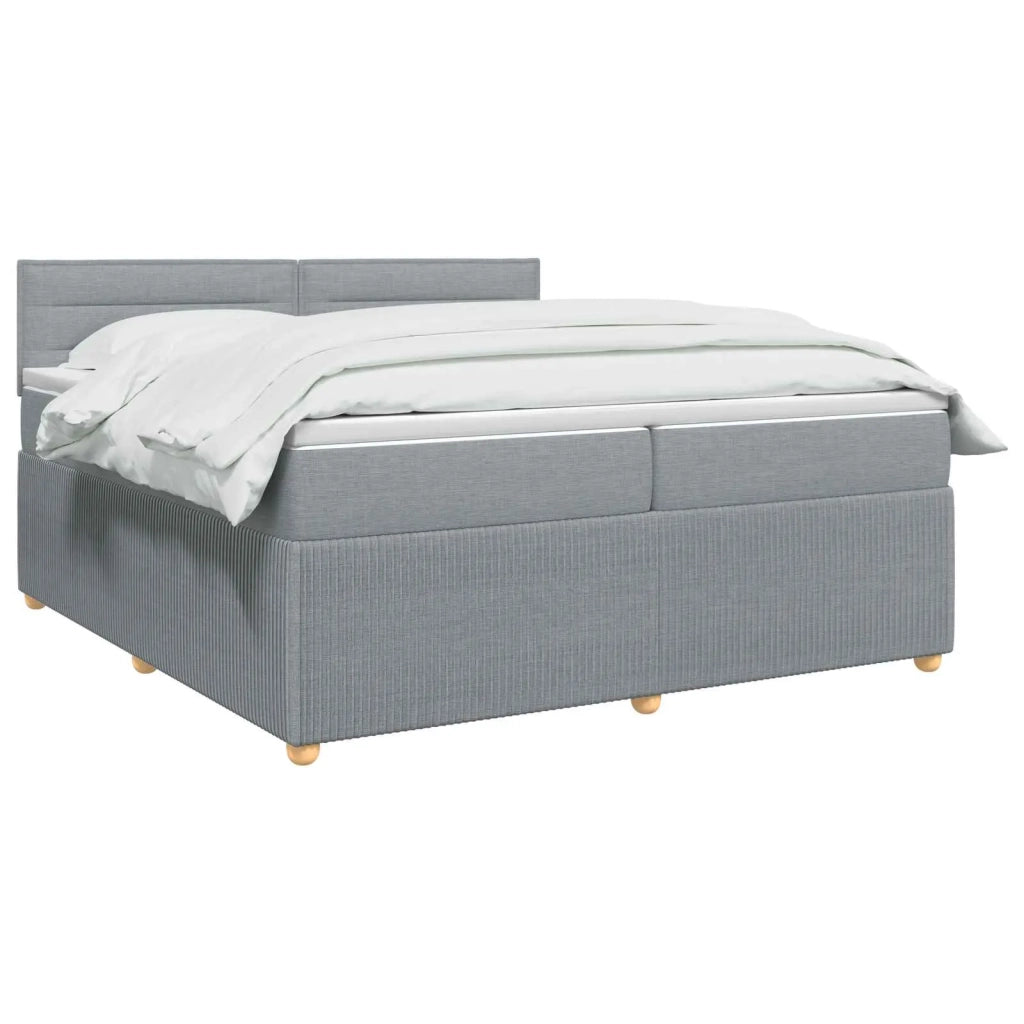 Letto box spring con materasso Grigio Chiaro 200 x 200 cm 3451538