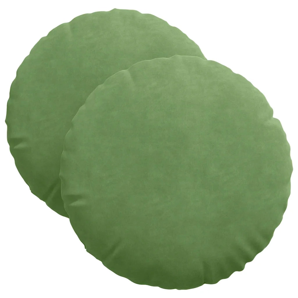 Cuscini per Seduta 2 pcs Verde chiaro Ø 40 x 13 cm Velluto 42014140