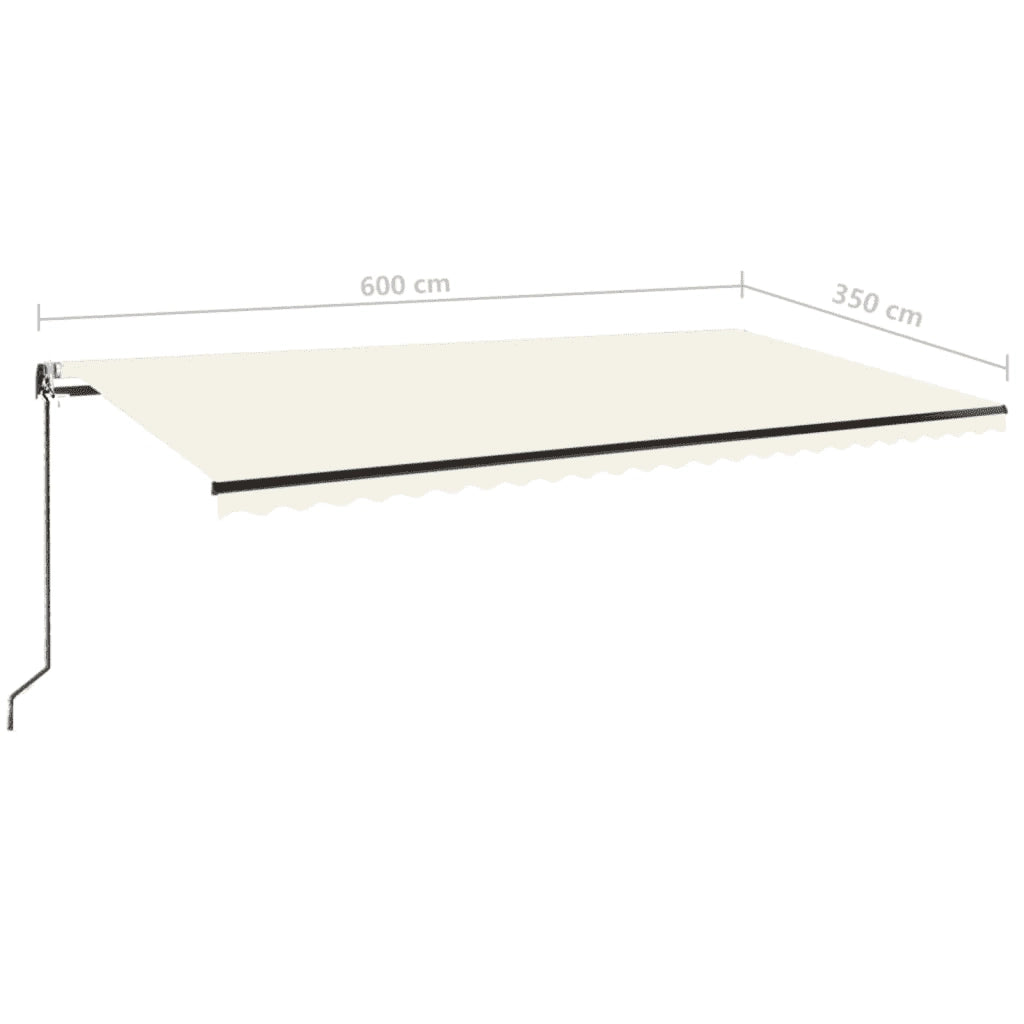 Tenda Automatica con Sensore Vento e LED 600x350 cm Crema 3069252
