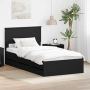 Struttura del letto Nero 100 x 200 cm Legno Ingegnerizzato