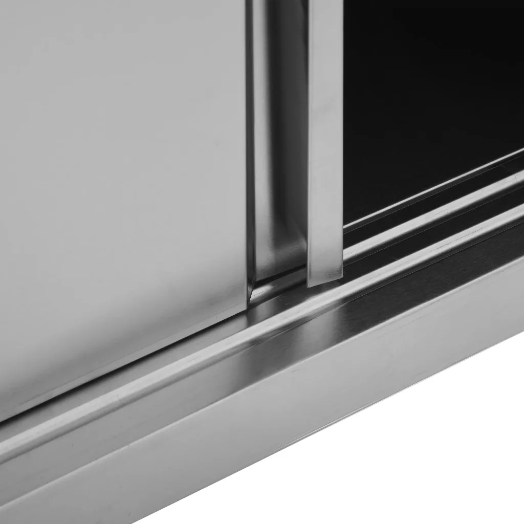Pensile da cucina a parete con ante scorrevoli 120 x 40 x 50 cm design igienico contenitore facile da pulire acciaio inox 02_0046015
