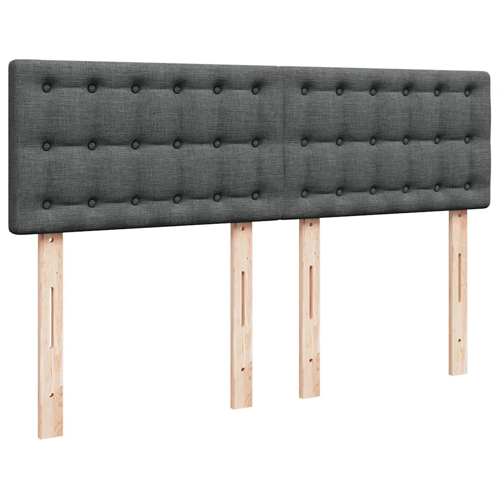 Giroletto a Molle con Materasso Grigio Scuro 160x200 cm Tessuto