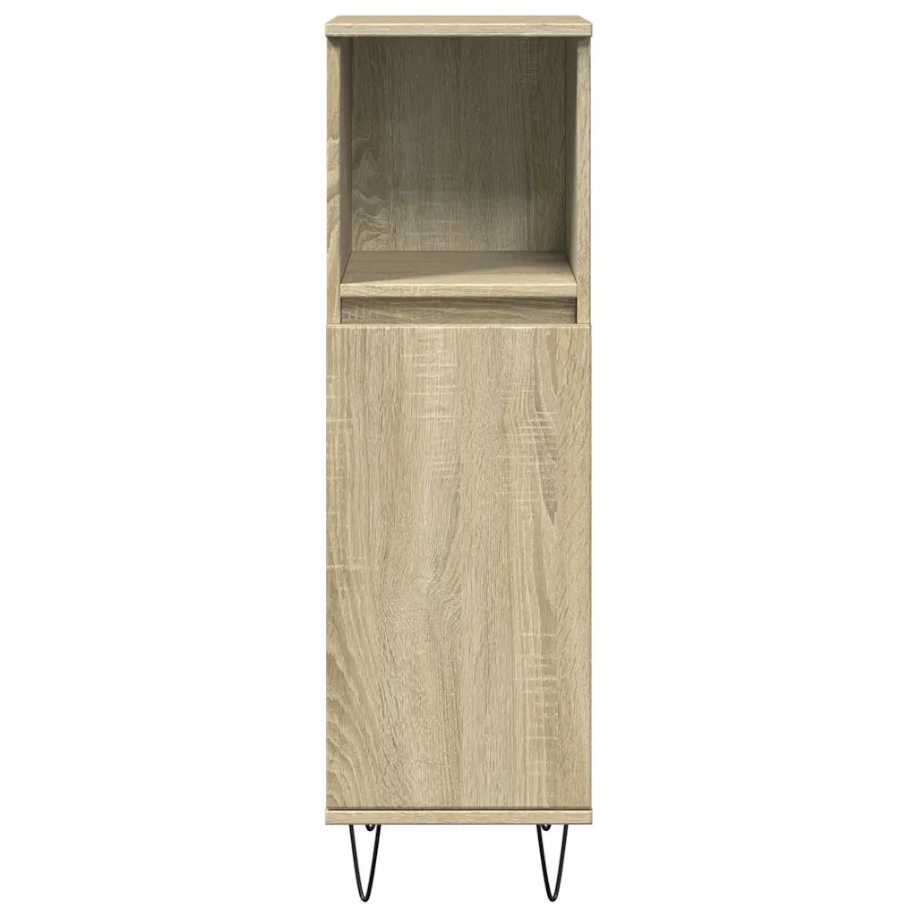 Set Mobili da Bagno 3 pz Rovere Sonoma in Legno Multistrato