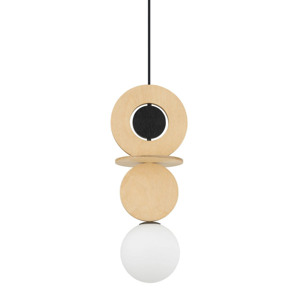 Lampada sospesa Nowodvorski Drops Wood sfera bianca G9